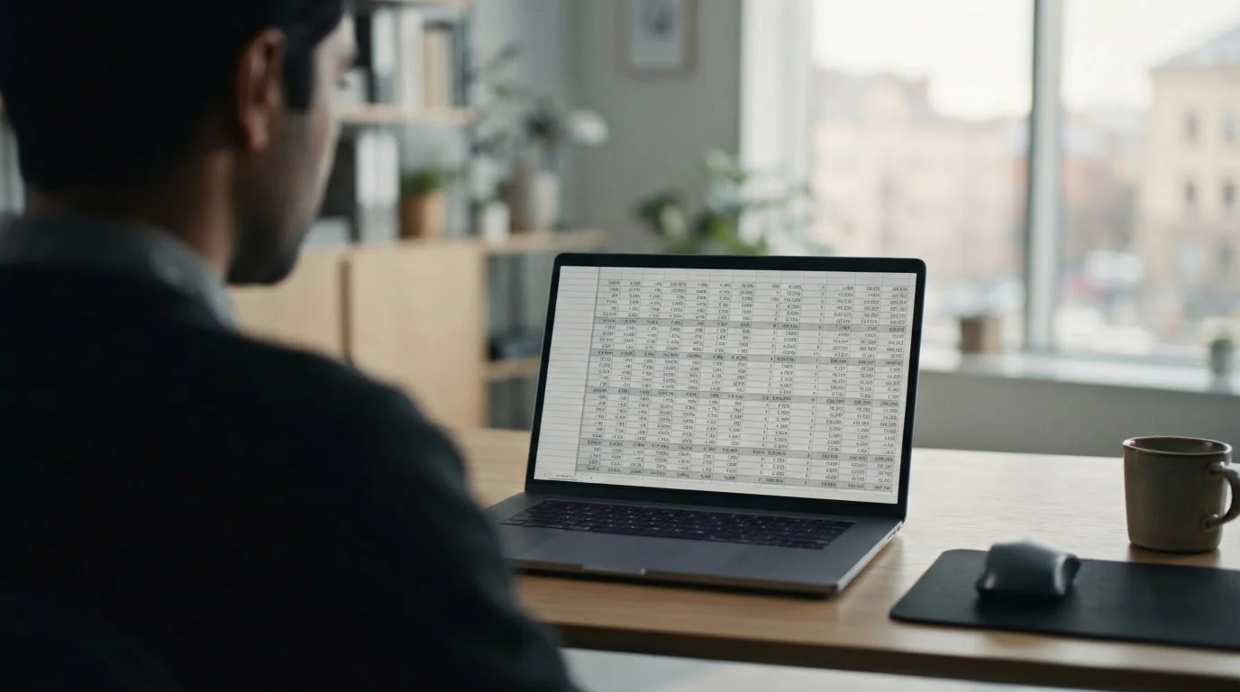Laptop mit Tabellenkalkulation für langfristige Wettbudget-Analyse