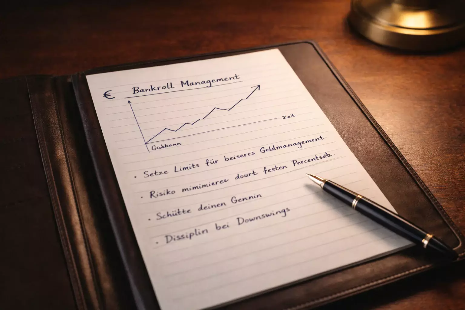 Dokumentenmappe mit handschriftlichen Aufzeichnungen