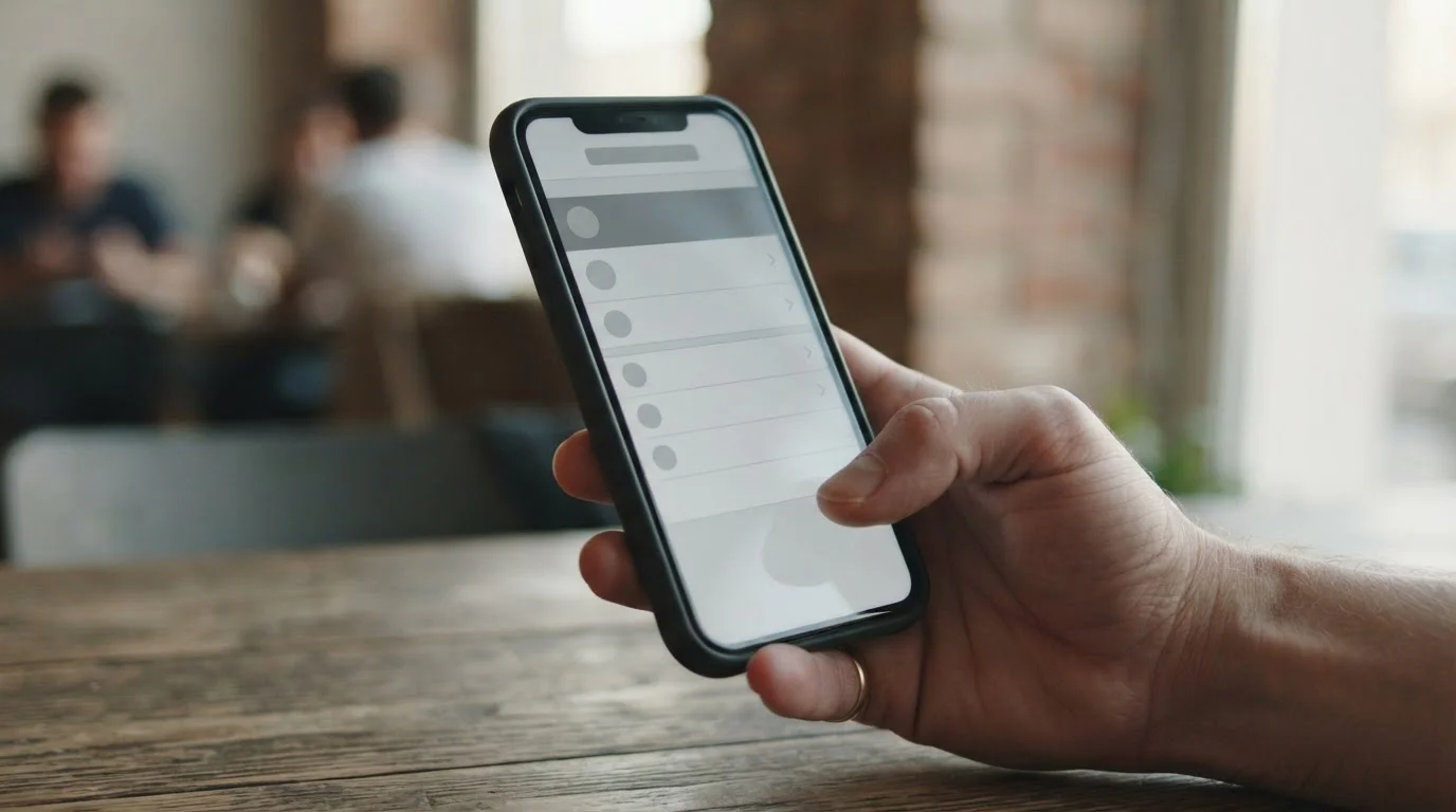 Smartphone zeigt abstraktes Payment-Interface mit verschiedenen Zahlungsoptionen